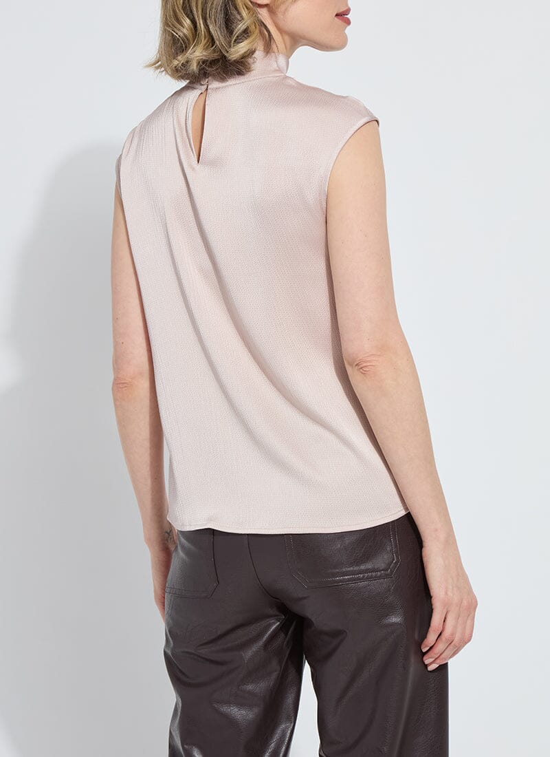 Aisha High Neck Draped Blouse | Rose Petal