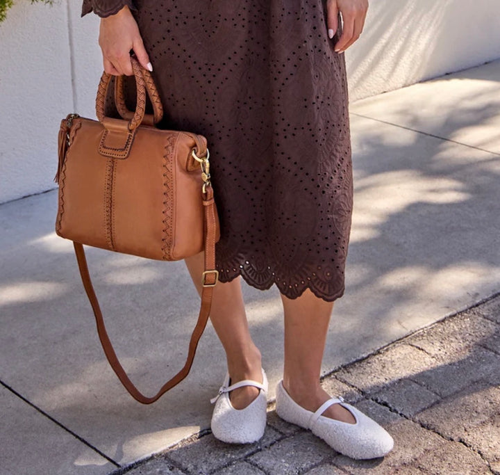 Shelia Medium Satchel | Kindling Brown