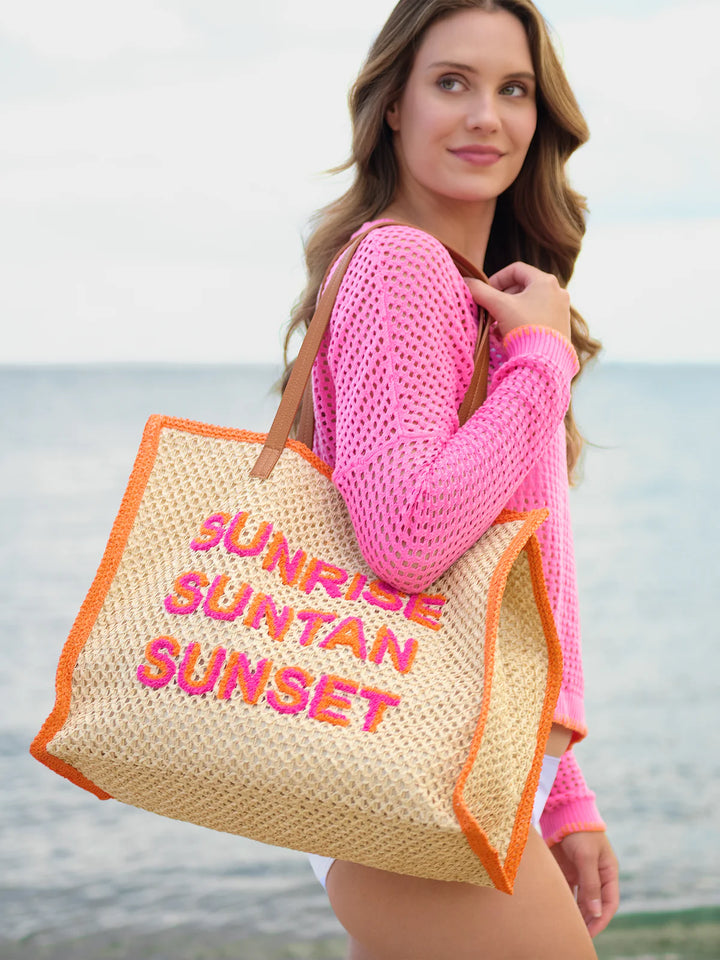 "Sunrise Suntan Sunset" Tote, Natural