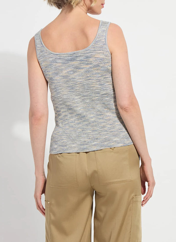 Junie Space Dye Rib Tank | Umber Blue Multi