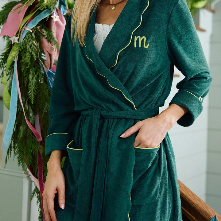 Women’s Long Scallop Lightweight Robe | Emerald