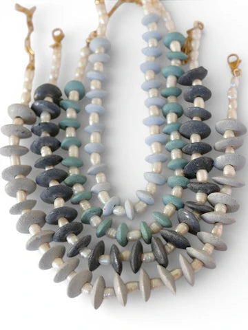 Pearls Gone Wild Ashanti Glass and Pearls Necklace | Turquoise