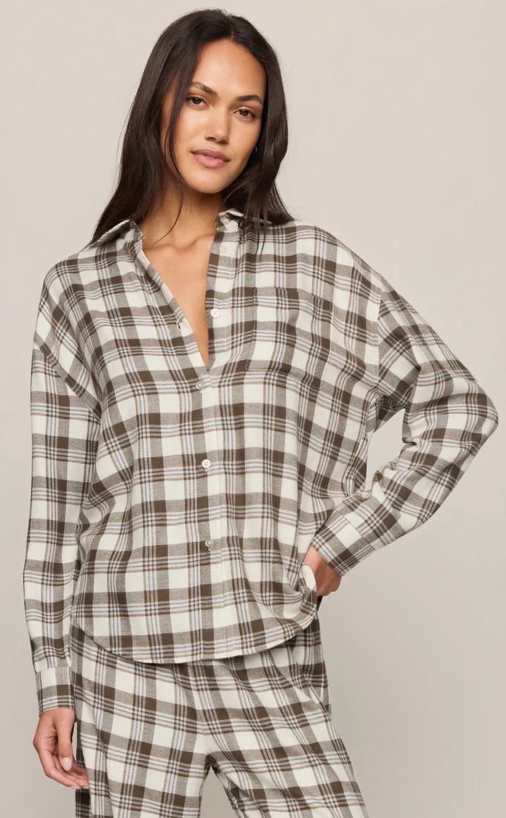 Z-Supply River Plaid Button Up Cocoa Bean