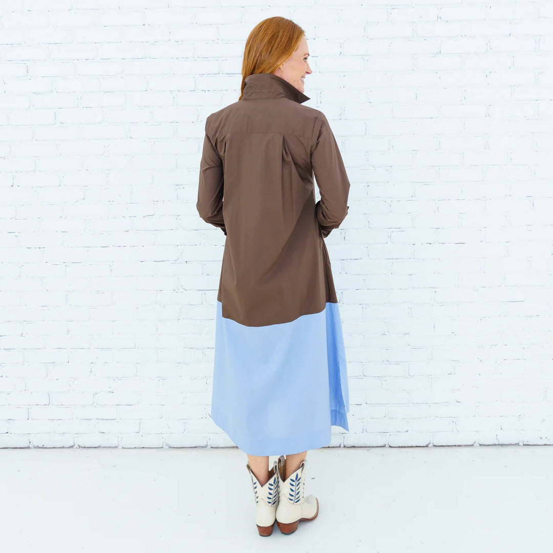 Mimi Dress Mocha/ Light Blue