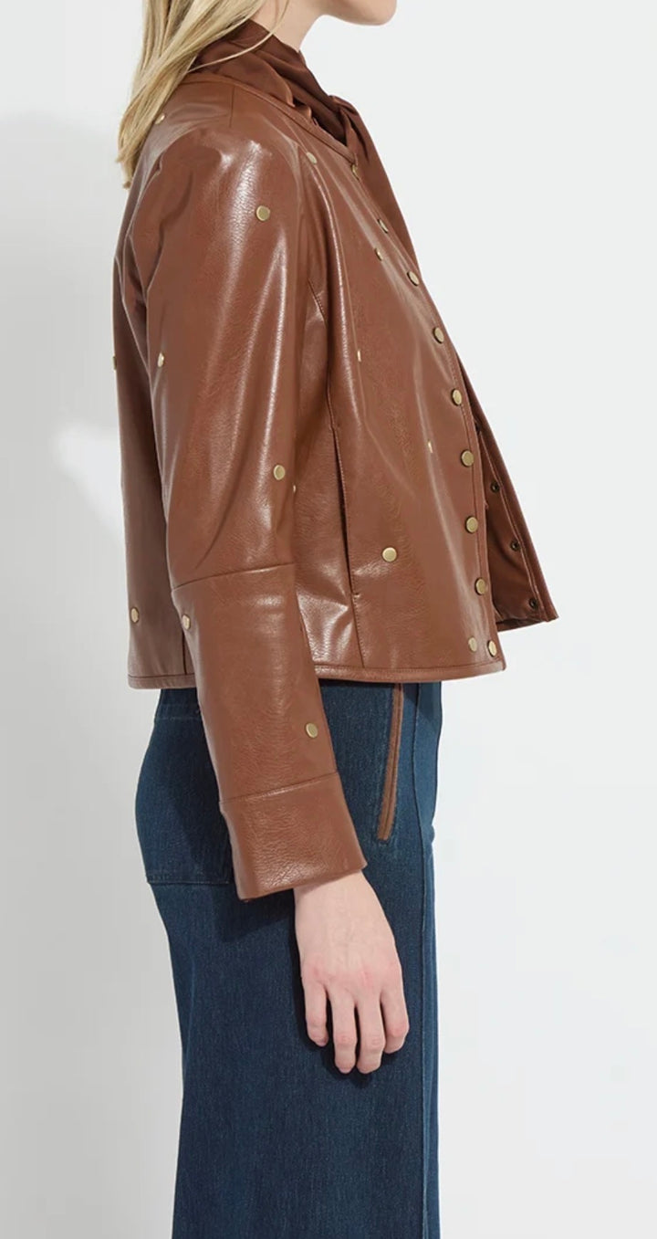 Luanne Studded Vegan Leather Jacket