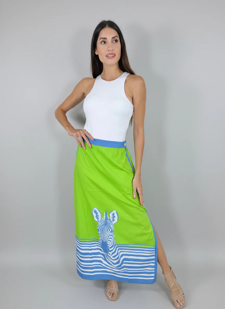Alix Skirt | Zebra Lime