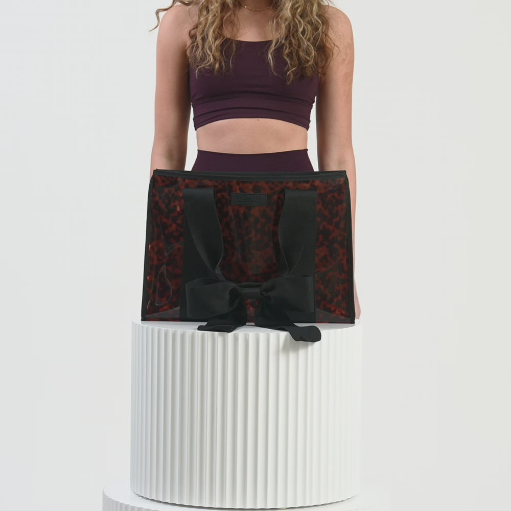Jelly Tote with Phone Pouch | Tortoise Shell Bow