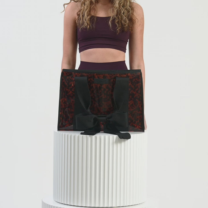 Jelly Tote with Phone Pouch | Tortoise Shell Bow