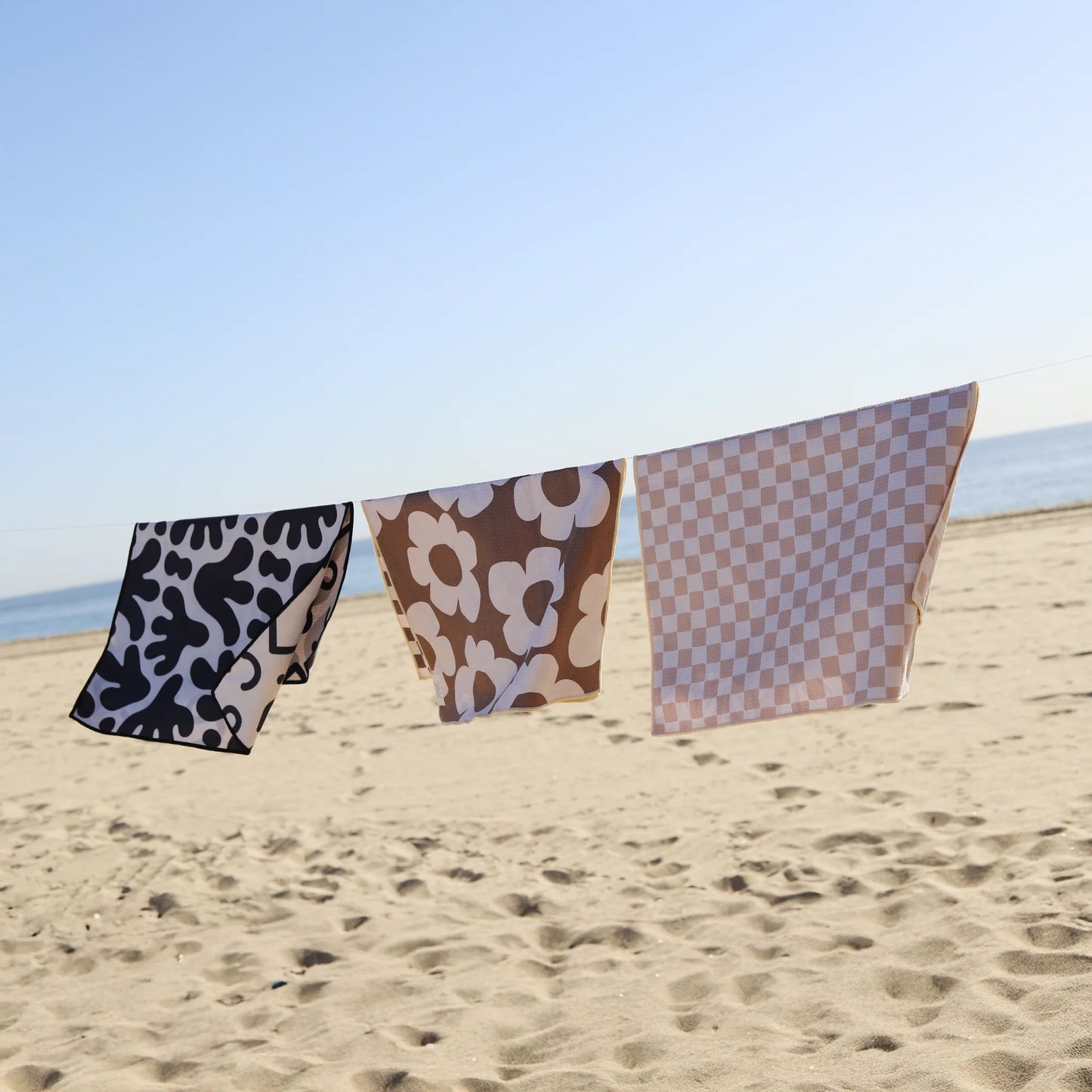 Checkmate Tan Reversible Microfiber Hand Towel