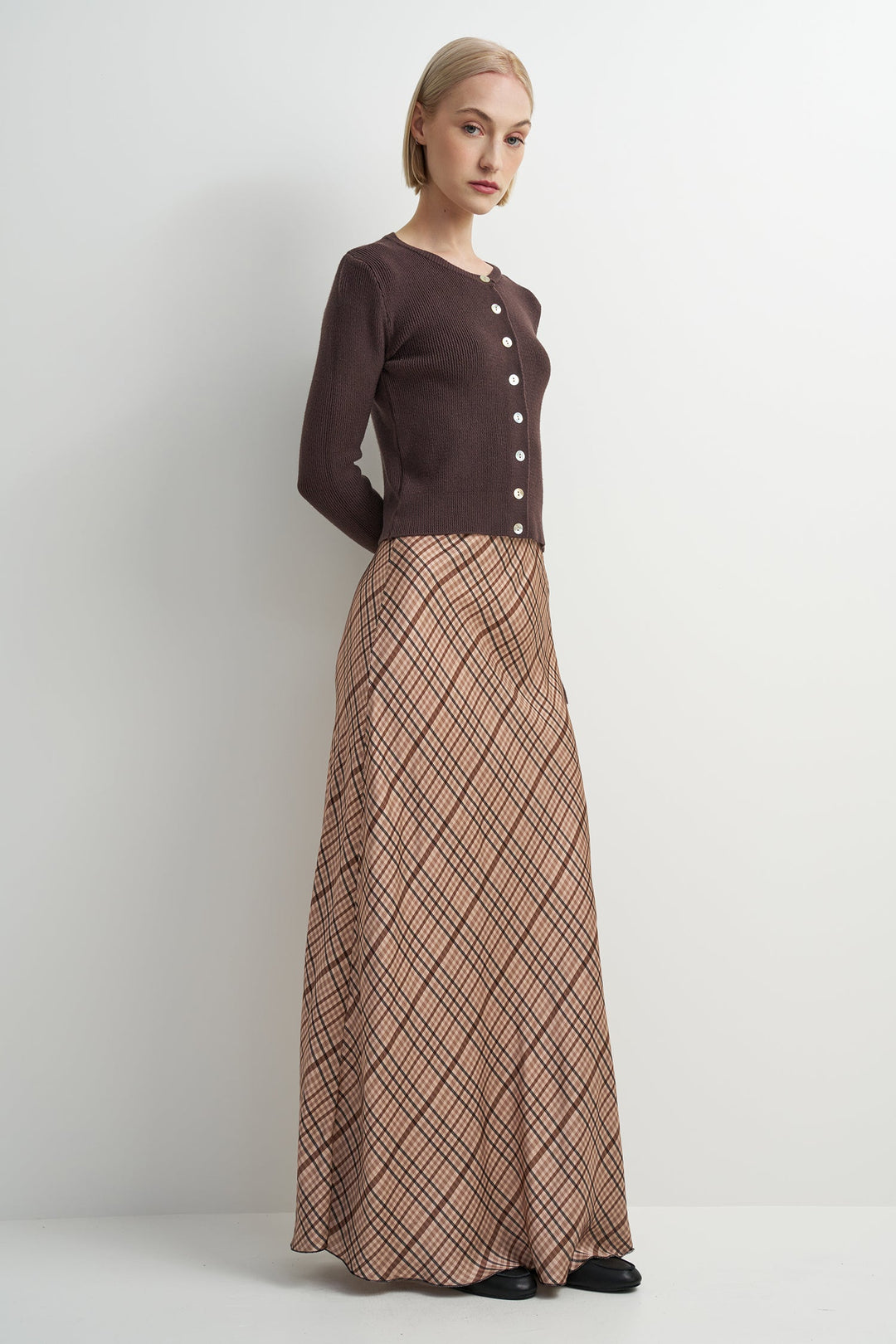 Meadow Skirt | Beige Plaid