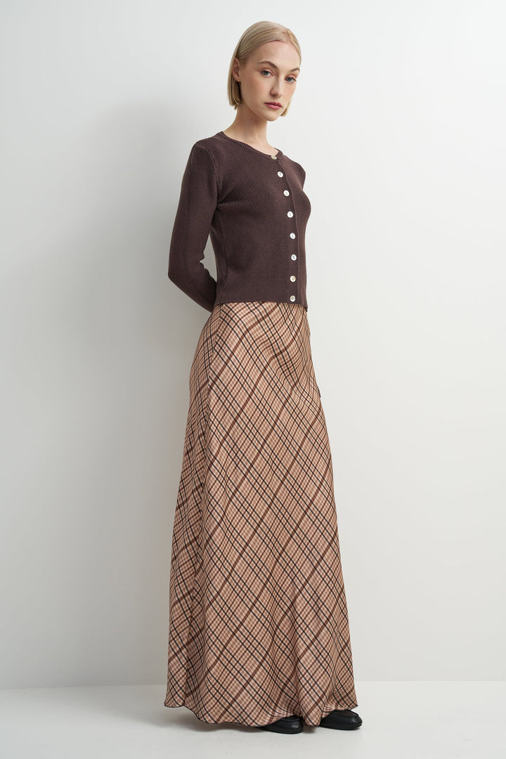 Meadow Skirt | Beige Plaid