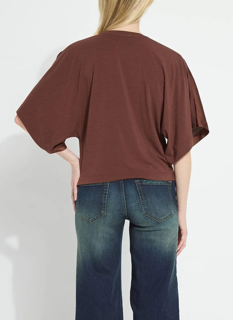 Ginger Mix-Media Dolman Tee in Maple