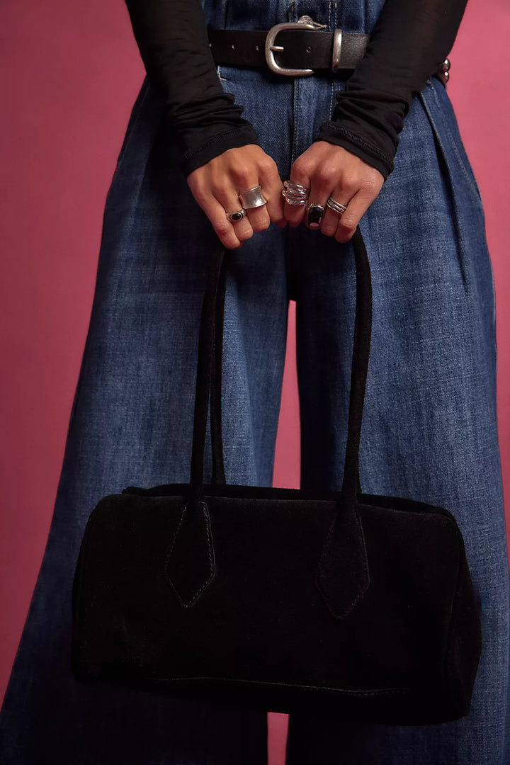 Free People Sierra Suede Shoulder Bag / Black