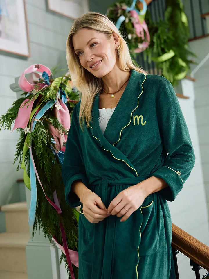 Women’s Long Scallop Lightweight Robe | Emerald