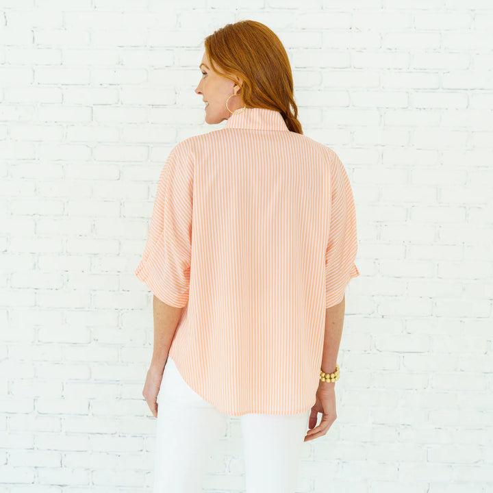 Annie Stripe Top Apricot