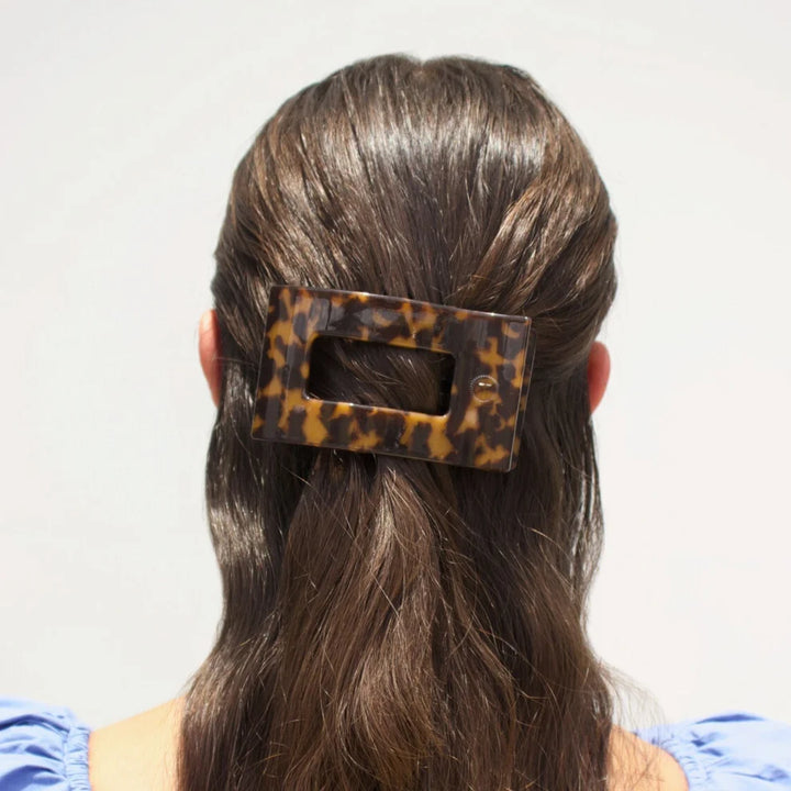 Flat Rectangle Medium Clip Tortoise