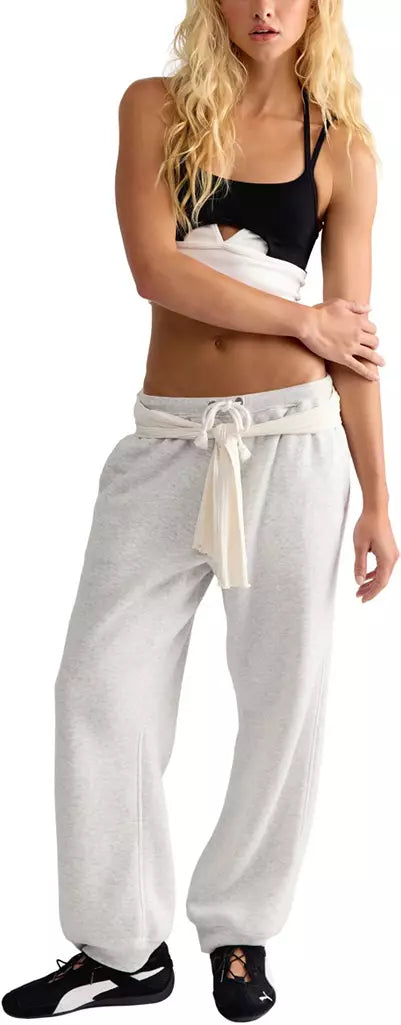 Final Call Jogger in White Heather Grey