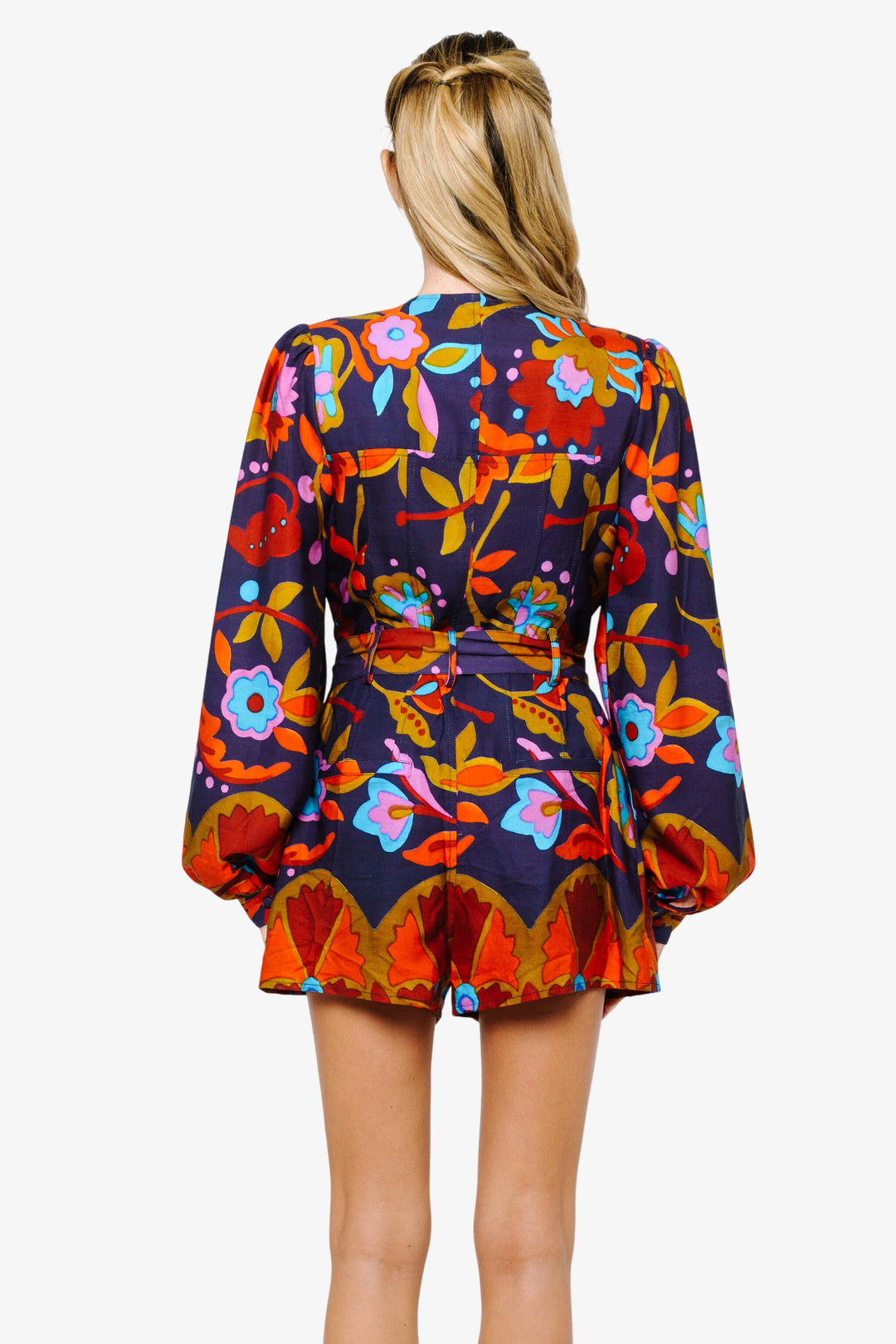 Sophie Belted Long Sleeve Romper