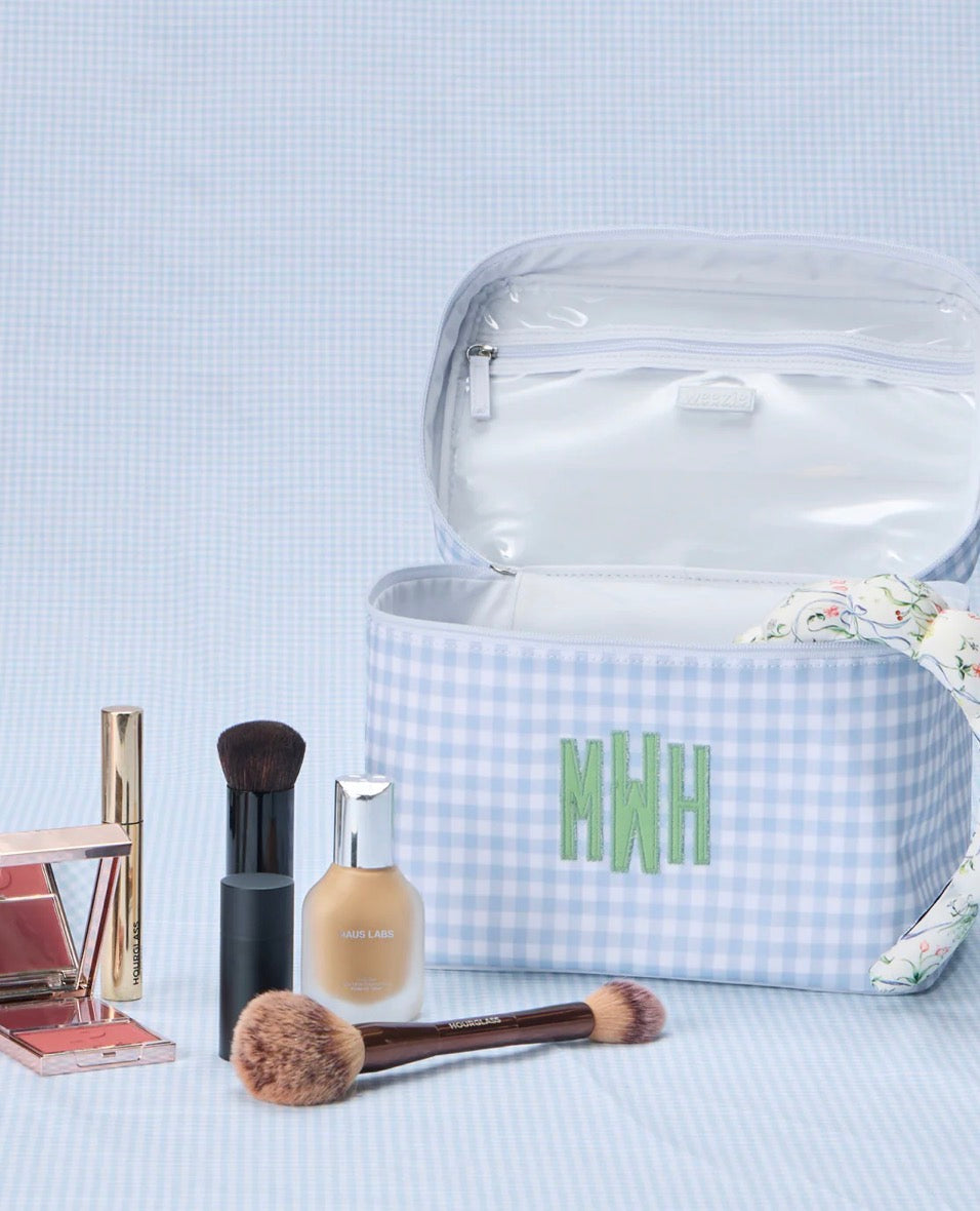 Vanity Case | Light Blue Gingham