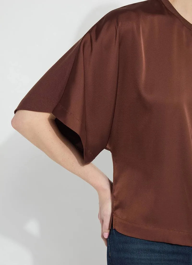 Ginger Mix-Media Dolman Tee in Maple