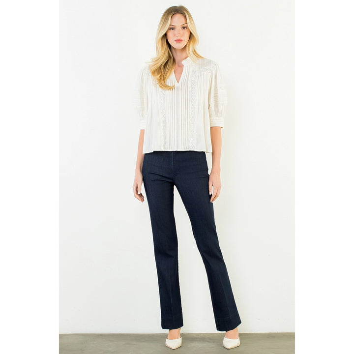 Puff Sleeve Peasant Top | Cream