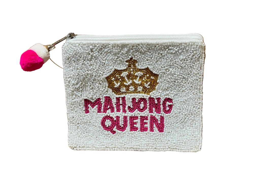 La Chic Mahjong Queen Beaded Coin Pouch