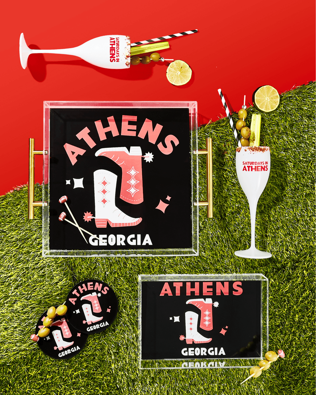 Athens | Large Acrylic Tray With Gold Handles