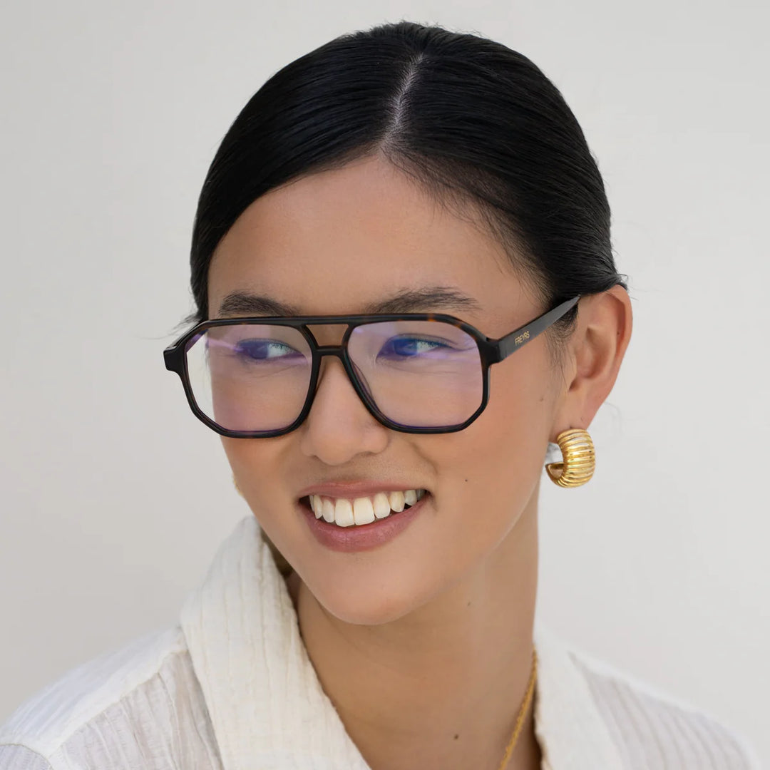 Billie Blue Light Glasses | Amber Tortoise