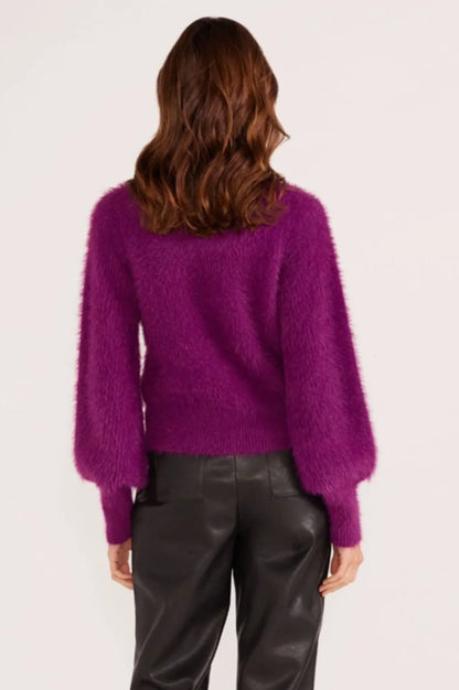 Millie Fluffy Knit Jumper Plum *