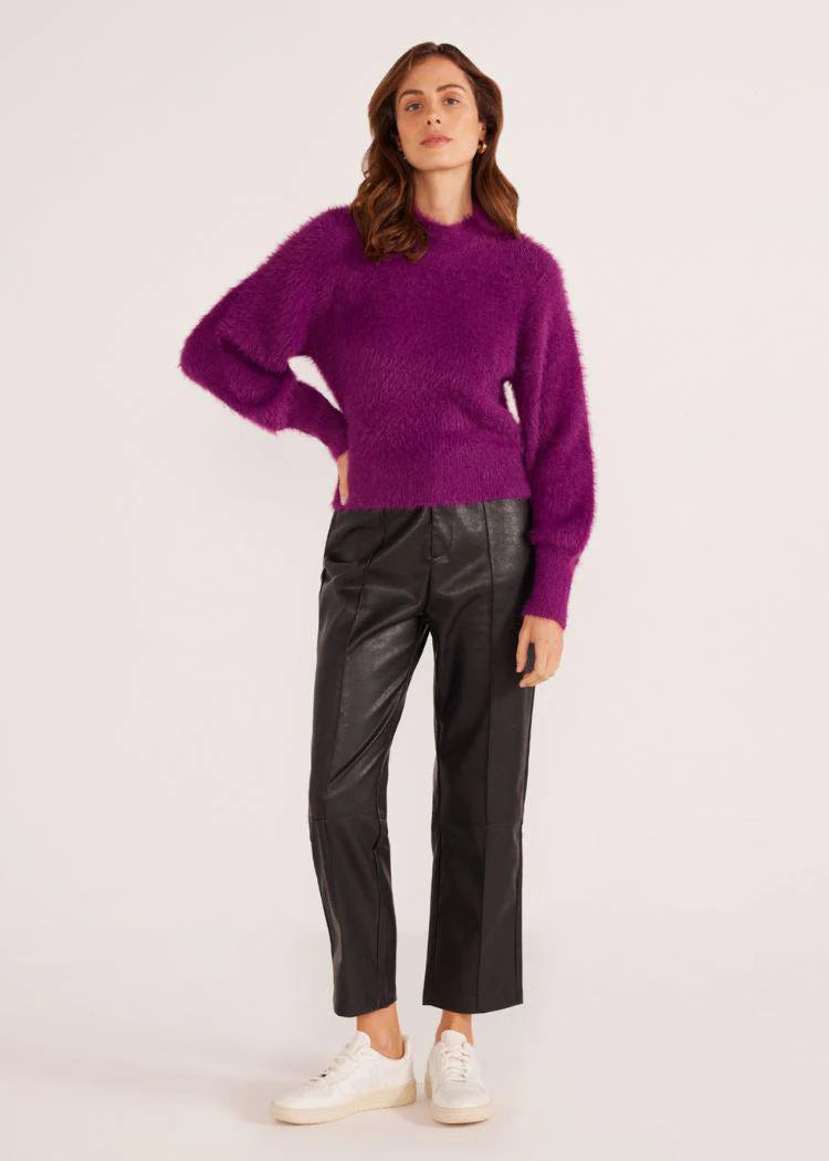 Millie Fluffy Knit Jumper Plum *