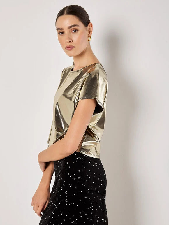 Liquid Foil Cropped T-shirt *