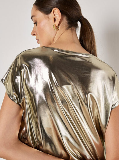 Liquid Foil Cropped T-shirt *