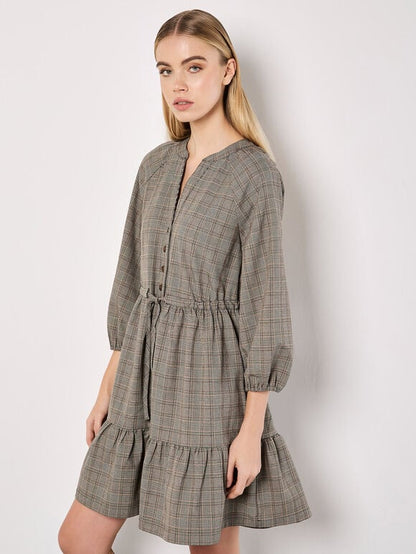 Heritage Check Ruffle Hem Mini Dress *