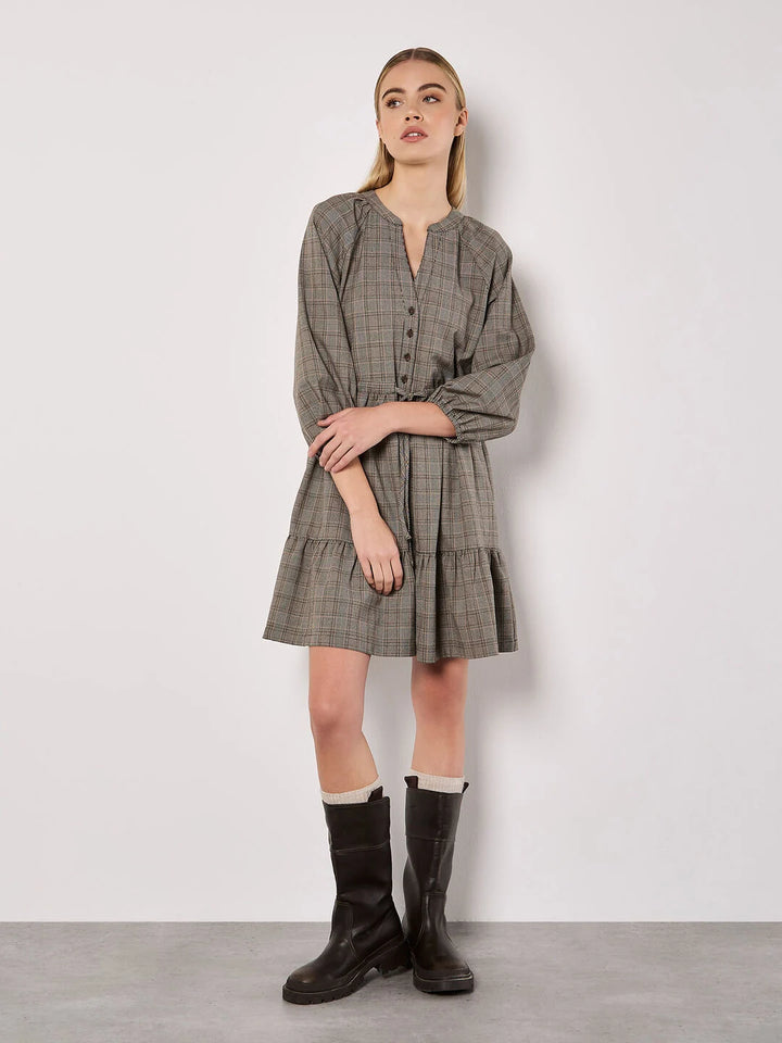 Heritage Check Ruffle Hem Mini Dress