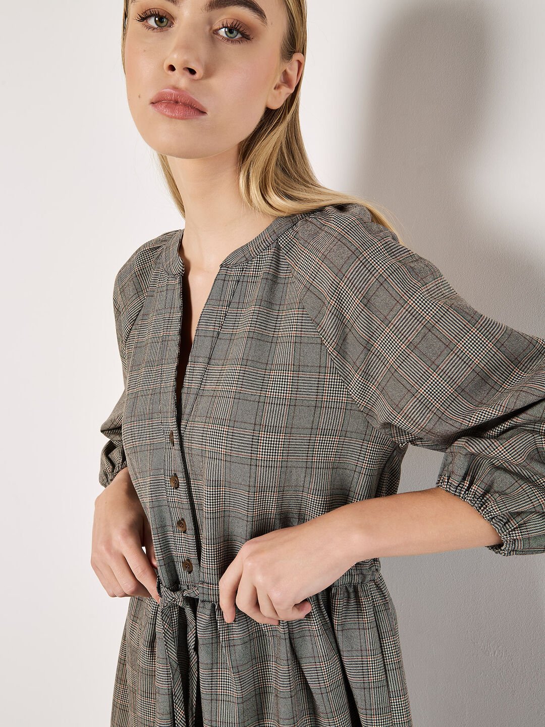 Heritage Check Ruffle Hem Mini Dress