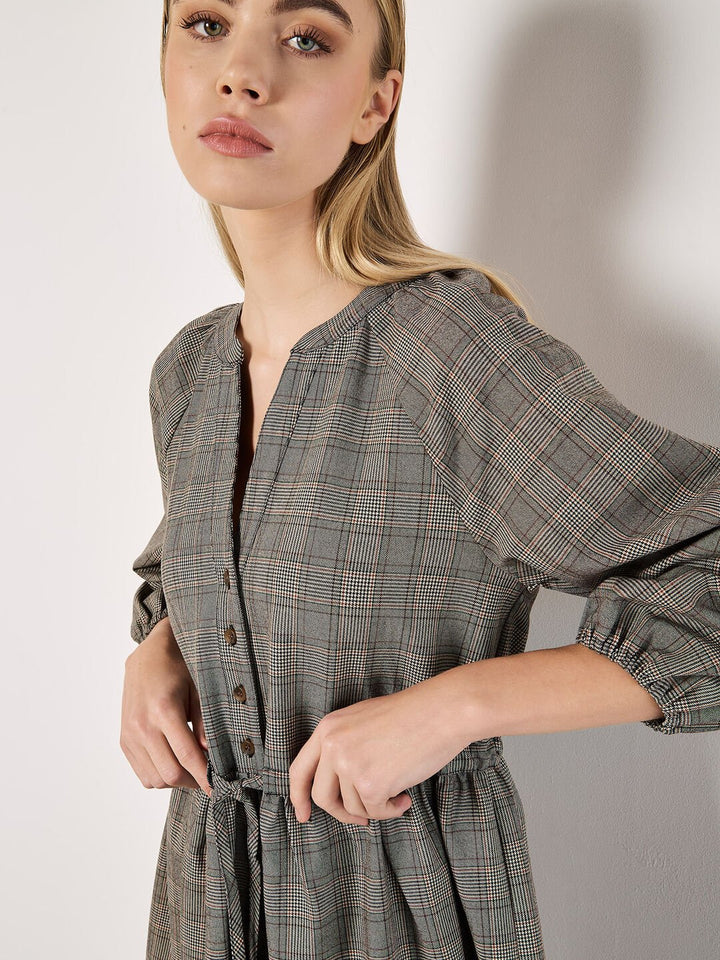 Heritage Check Ruffle Hem Mini Dress