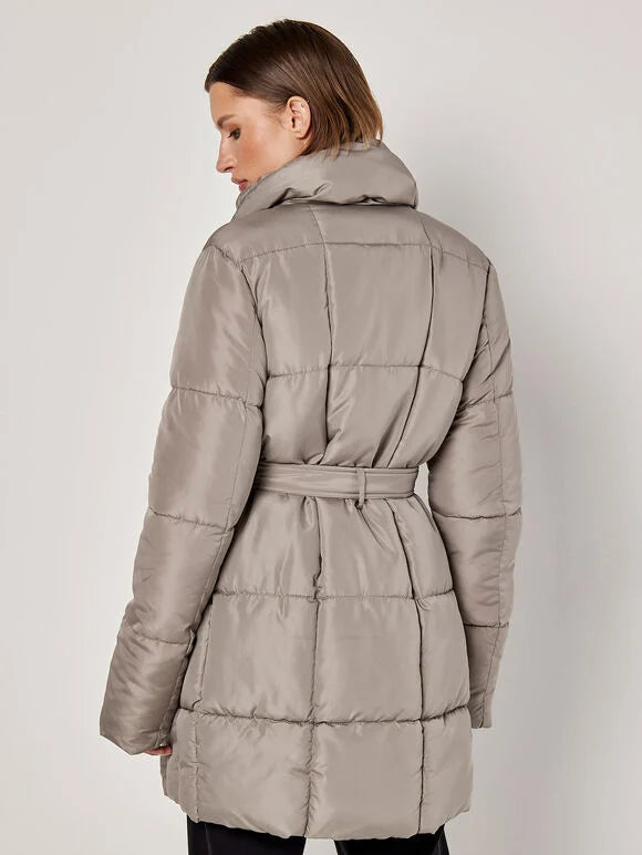 Quilted Belted Jacket Stone *