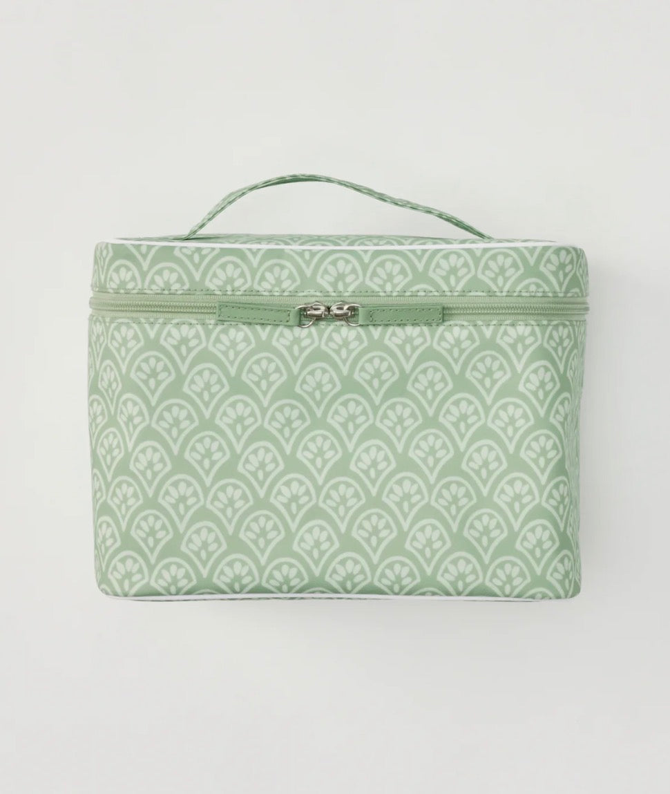 Weezie Vanity Case Green Block Print 