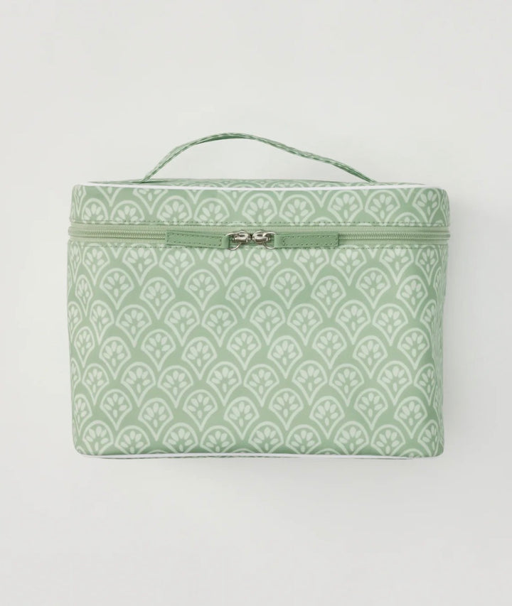 Weezie Vanity Case Green Block Print 