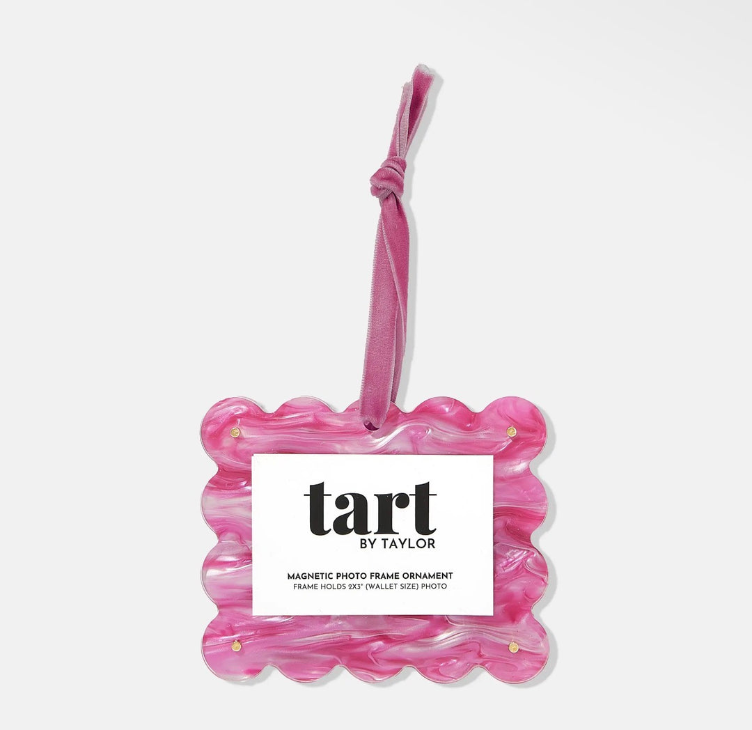 Tart by Taylor Pink Marbled Frame Ornament 