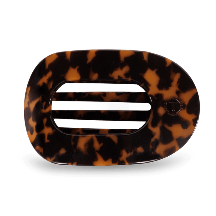Tortoise Large Flat Round Hair Clip
