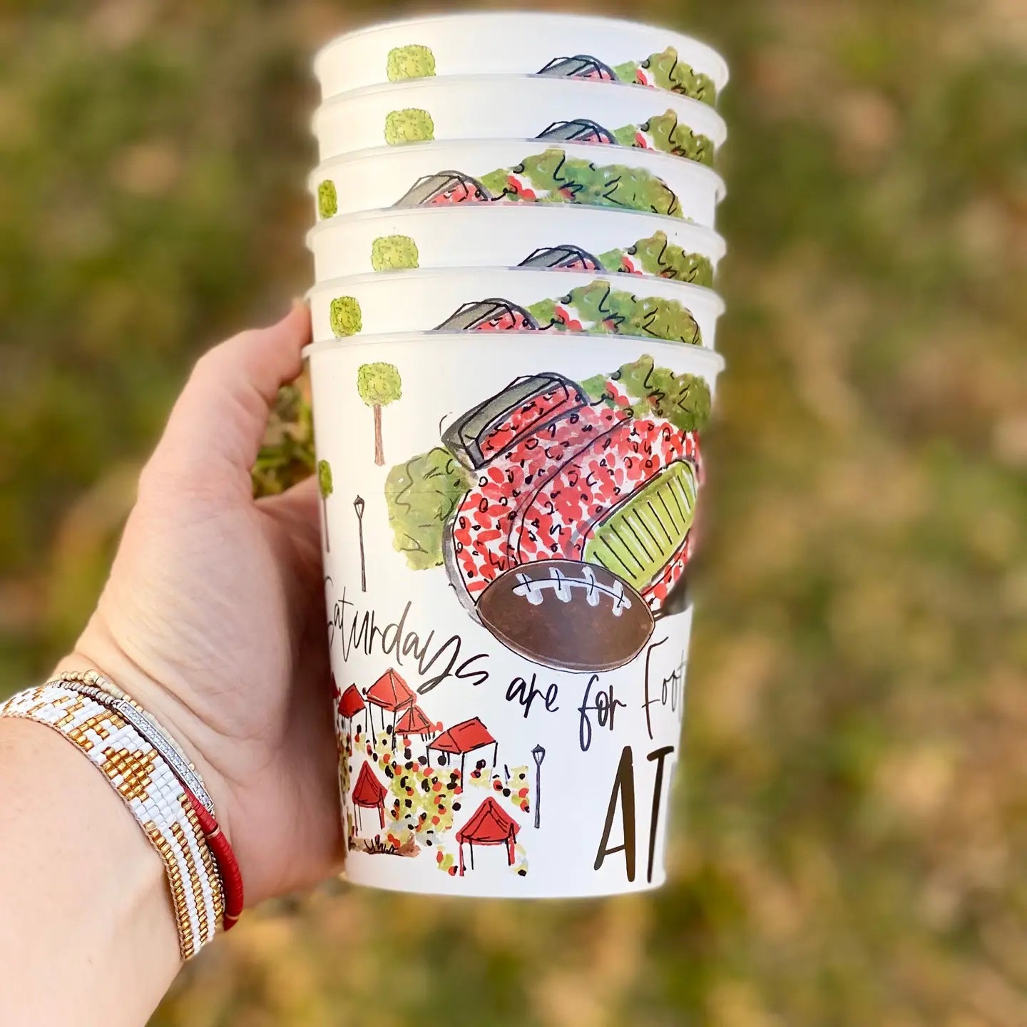 Athens, GA Reusable College Town Cups -Set of 6
