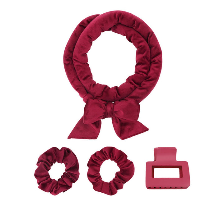 Bella Sleep &amp; Spa Velvet Heatless Curling - Burgundy