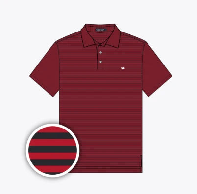 Bermuda Performance Polo | Red and Black