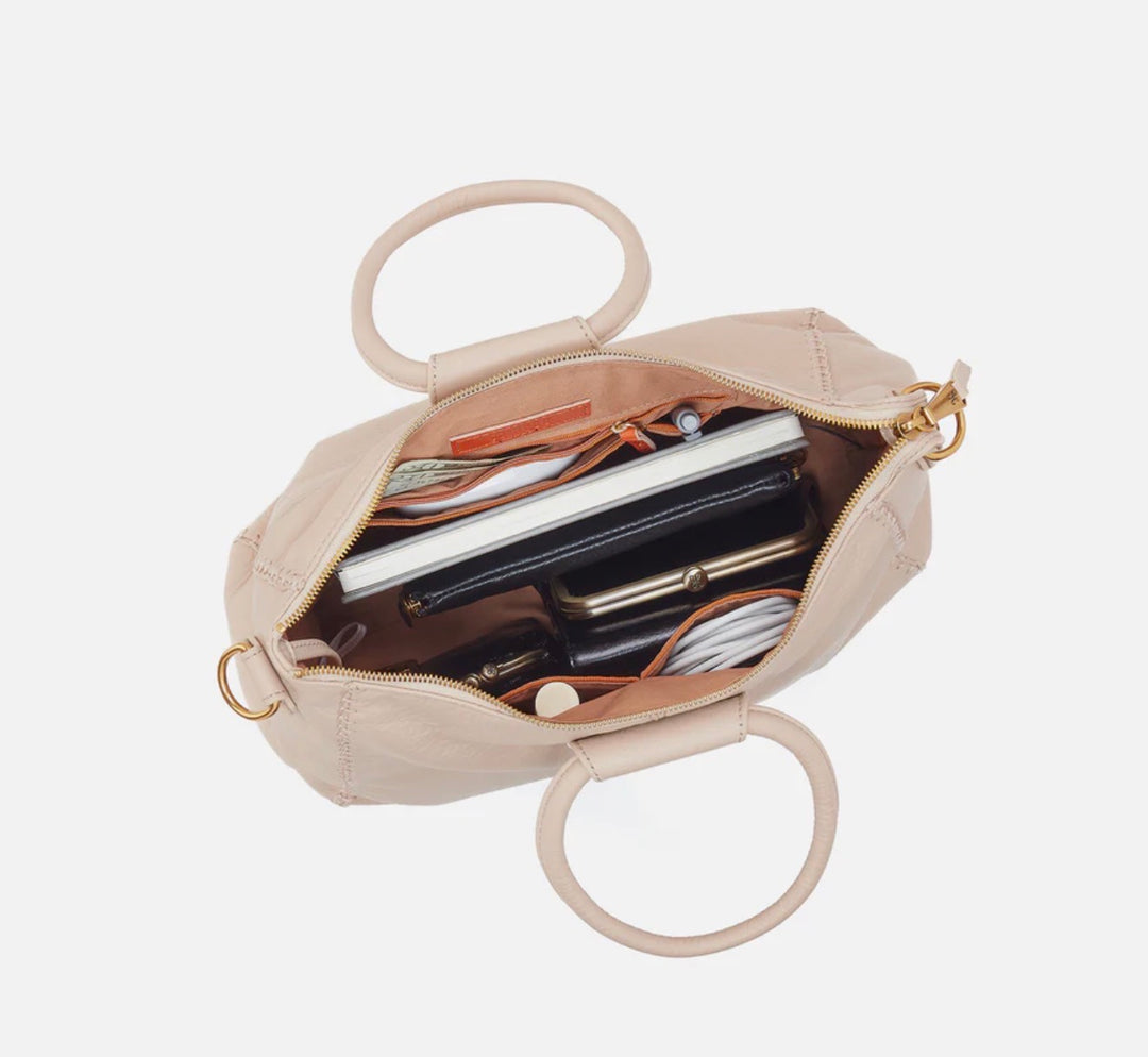 Shelia Medium Satchel | Pebbled Leather Stonewash