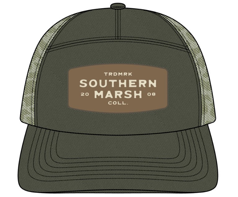 Southern Marsh Uvalde County 7 Panel Trucker Hat | Retro Camo