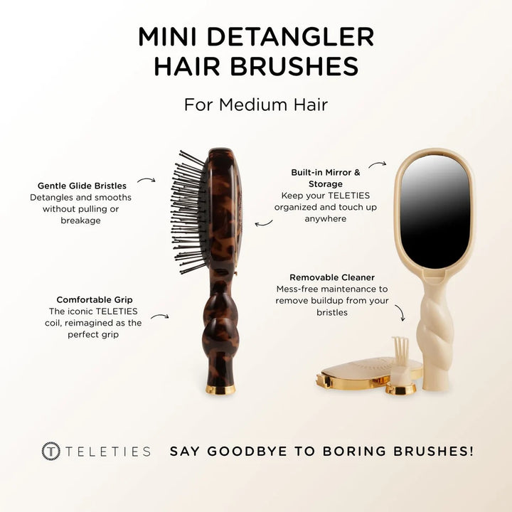 Mini Detangler Hair Brush for Medium Hair | Tortoise