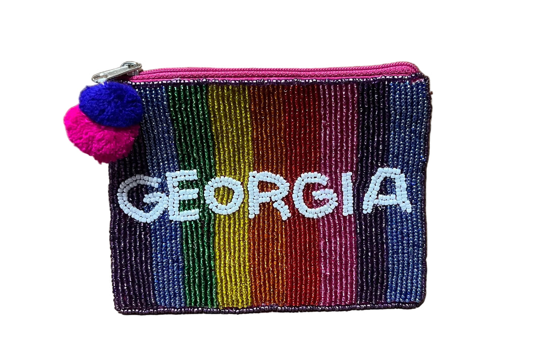 La Chic Georgia Beaded Coin Pouch