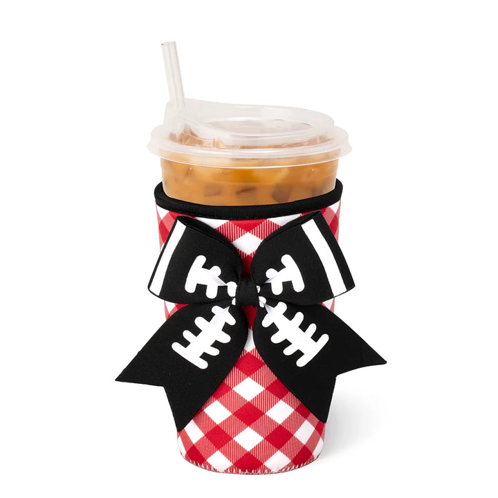 Gameday Gingham Red + Black Iced Cup Coolie (Med)