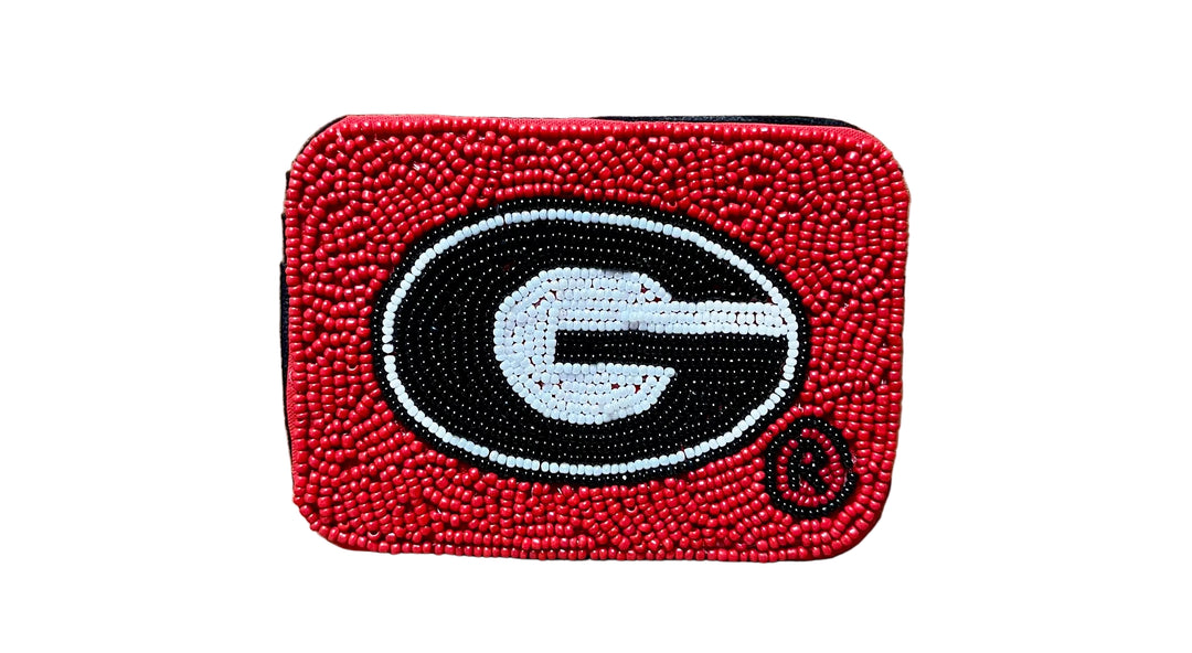 La Chic Georgia Bulldogs Beaded Card Holder